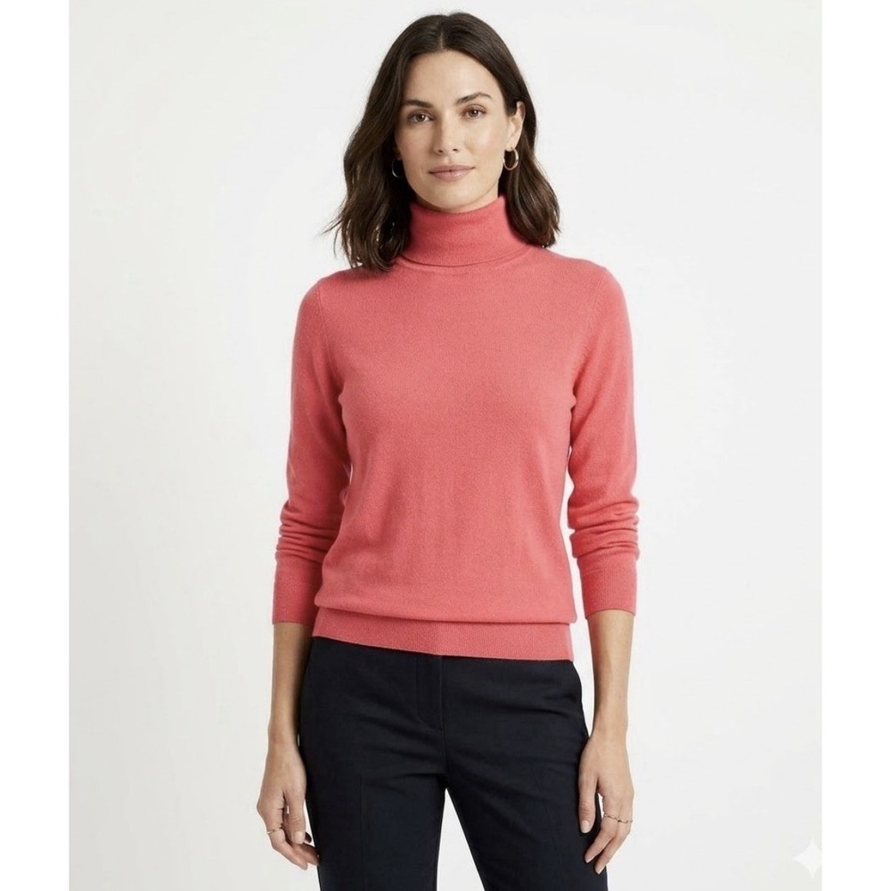 Talbots Sweater Women's XL Pink‎ Turtle Neck Pullover Stretch Long Sleeve Casual